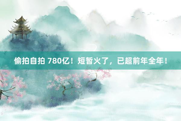 偷拍自拍 780亿！短暂火了，已超前年全年！